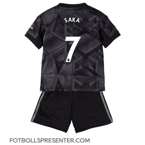 Arsenal Bukayo Saka #7 Bortatröja Barn 2022-23 Kortärmad (+ korta byxor)